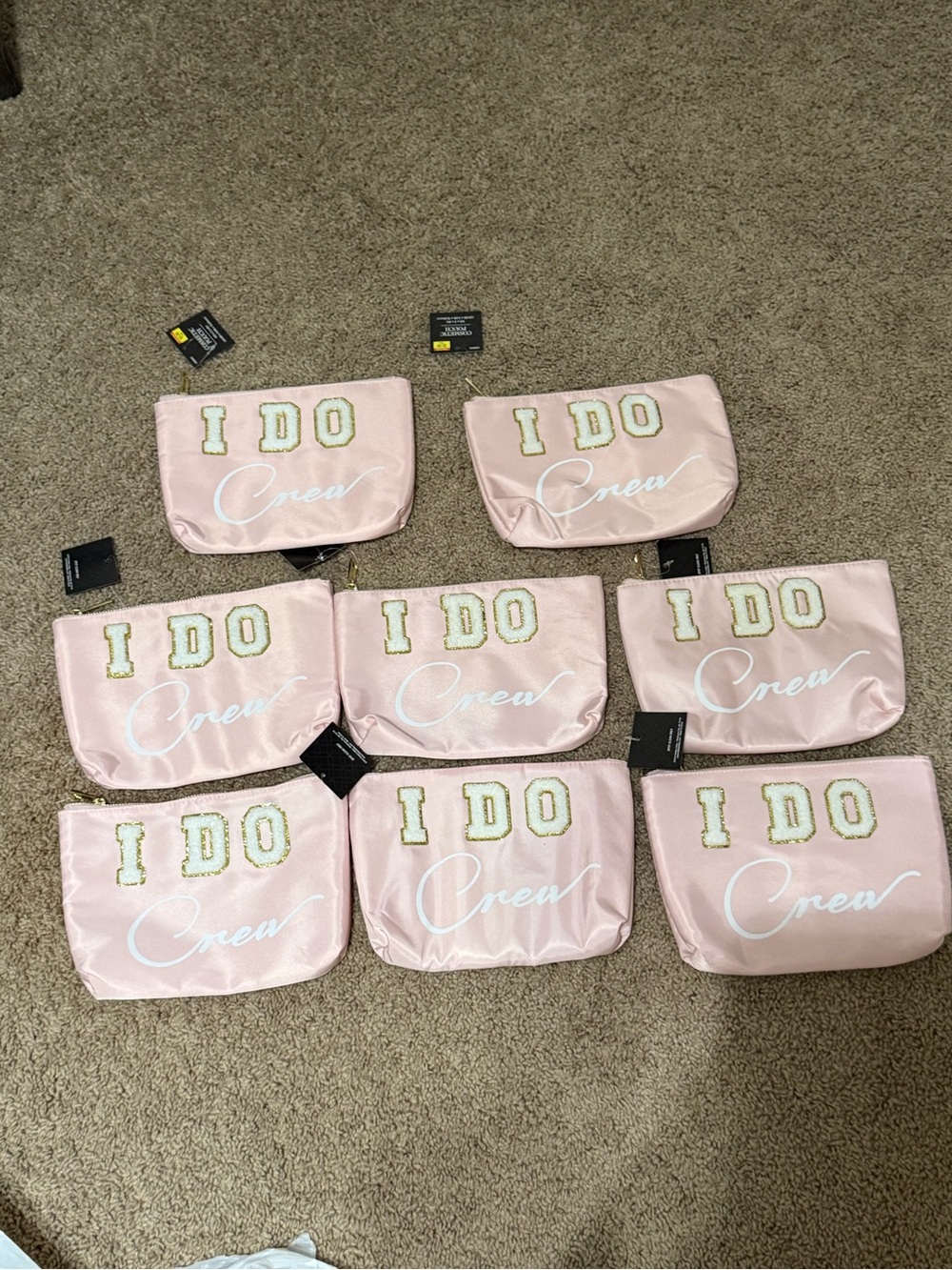 I DO Crew Pink Cosmetic Pouch Set of 8